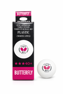 "توپ تنیس روی میز 3 ستاره 40+ پلاستیکی برند Butterfly - بسته 3 عددی" کد 1422