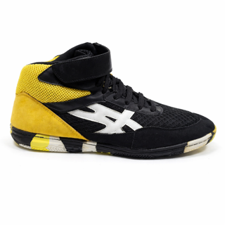 کفش کشتی اسیکس وارداتی مدل مشکی زرد – سبک، چسبنده و حرفه‌ای