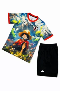 کیت فانتزی فوتبالی طرح One Piece اورجینال| لباس انیمه‌ای لوفی