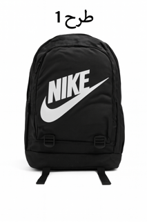 🎒 کوله‌پشتی نایک مشکی با لوگوی بزرگ سفید | اسپرت و روزمره 🖤🤍