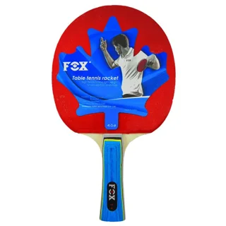 راکت پینگ‌پنگ Fox مدل حرفه‌ای با صفحه قرمز و مشکی و دسته ارگونومیک تکی کد 3398