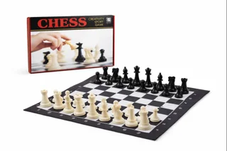 بازی فکری شطرنج CHESS اورجینال| صفحه پارچه‌ای + مهره‌های استاندارد | مناسب آموزش و سرگرمی