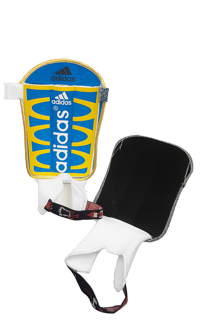 قلم‌بند فوتبال آدیداس adidasمدل Classic Guard – محافظ ساق با طراحی آبی و زرد ورزشی