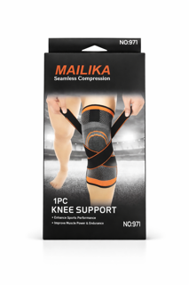 زانو بند تکی MAILIKA |  971ساپورت حرفه‌ای زانو با کشش ضربدری و فشرده‌سازی قوی کد 3511